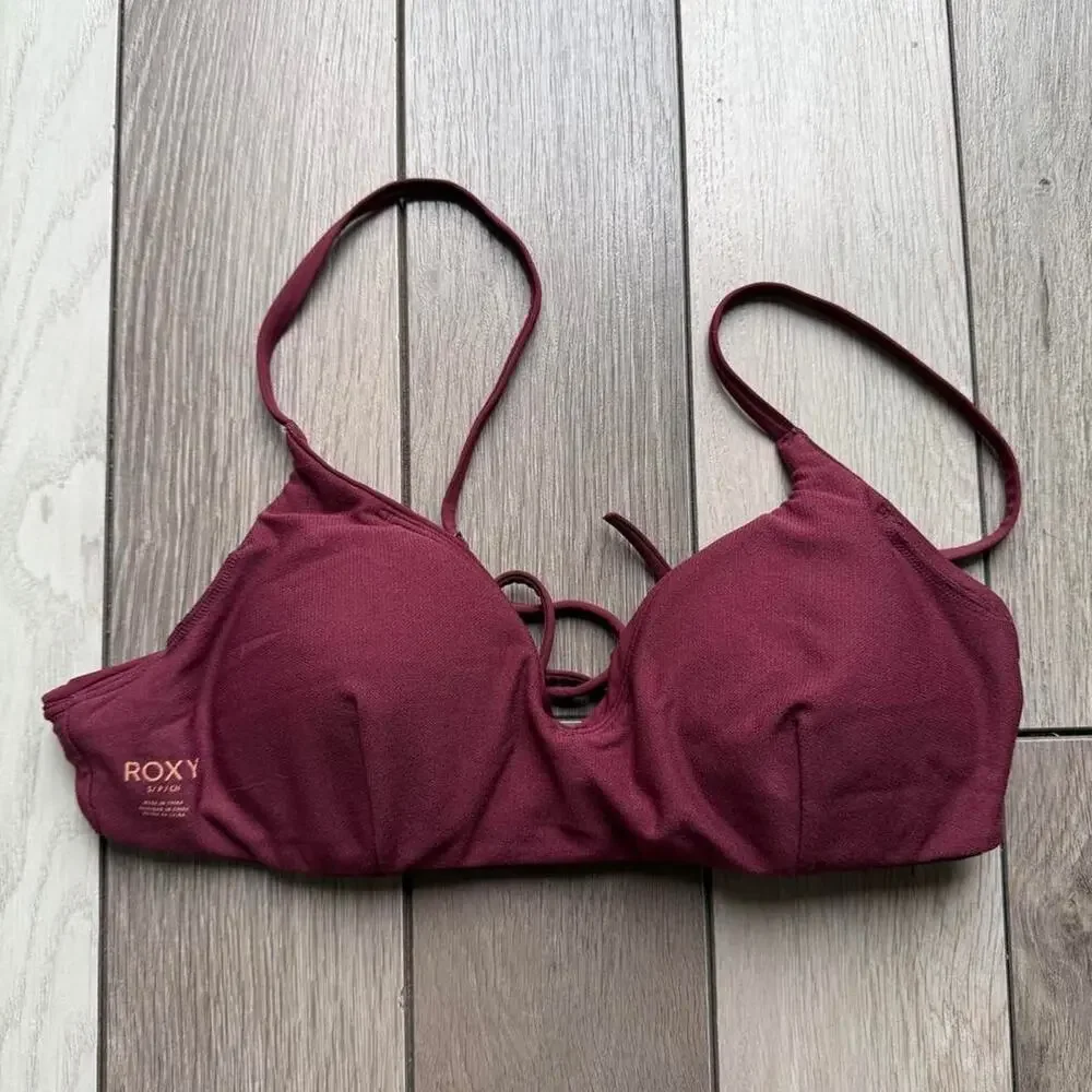 Roxy burgundy bikini top size - Picture 4 of 5